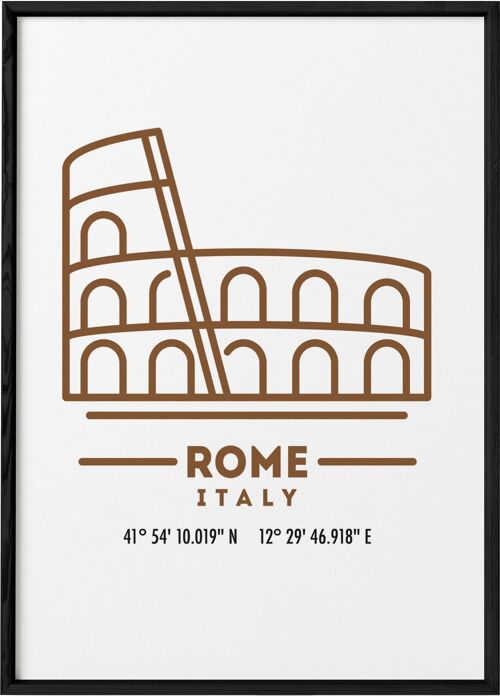 Affiche Coordonnées Rome