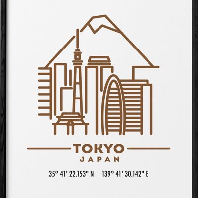 Poster delle coordinate di Tokyo
