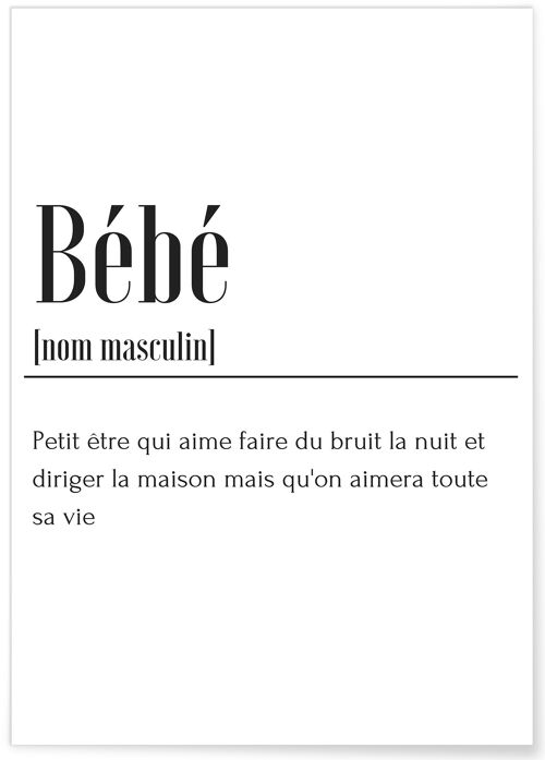 Affiche Définition Bébé