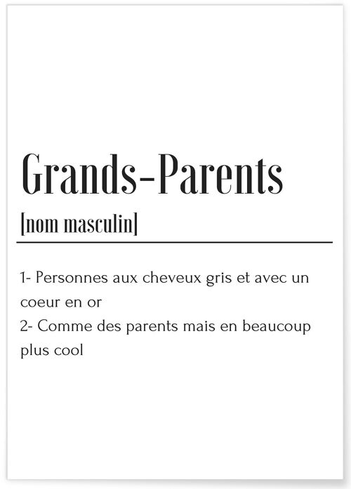 Affiche Définition Grands-Parents