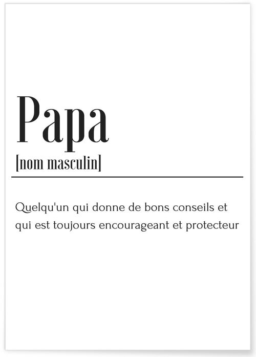 Affiche Définition Papa - famille