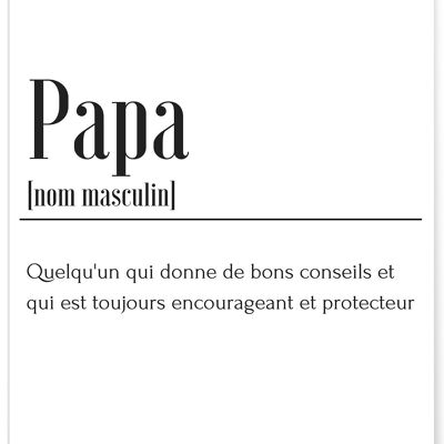 Affiche Définition Papa - famille