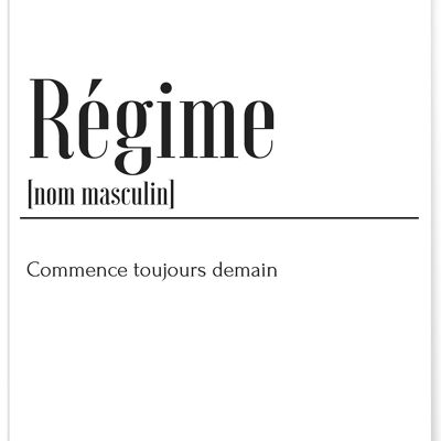 Affiche Définition Régime