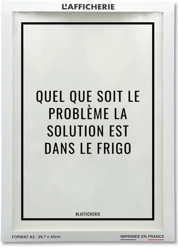 Affiche La solution est dans le frigo - humour 2