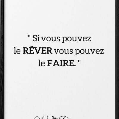 Affiche Walt Disney : "Si vous pouvez le rêver..."