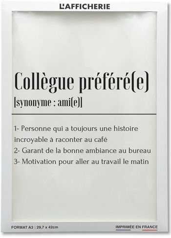 Affiche Définition Collègue préféré(e) 2