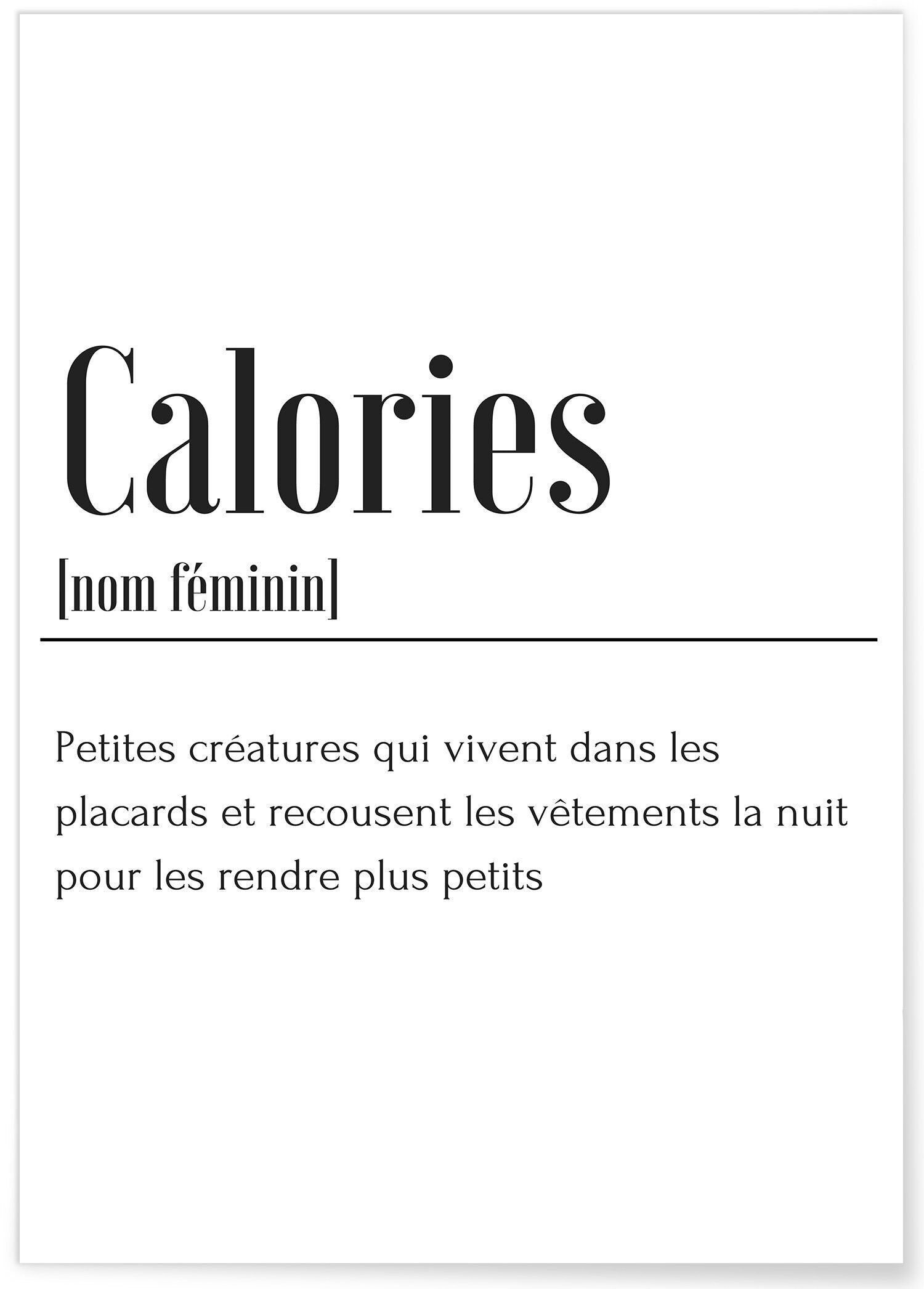 Poster di definizione delle calorie