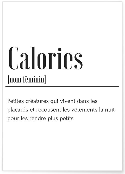 Affiche Définition Calories