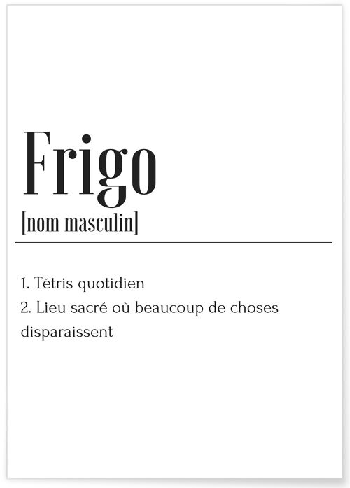 Affiche Définition Frigo