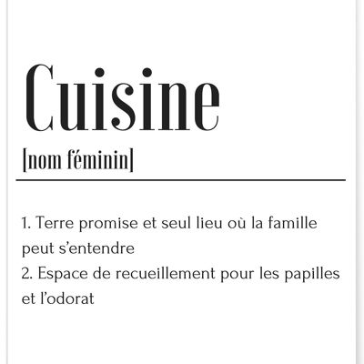 Affiche Définition Cuisine