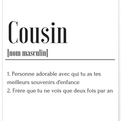 Affiche Définition Cousin