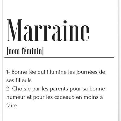 Affiche Définition Marraine