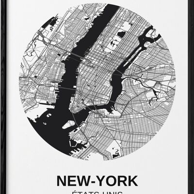 Mapa de Nueva York Póster