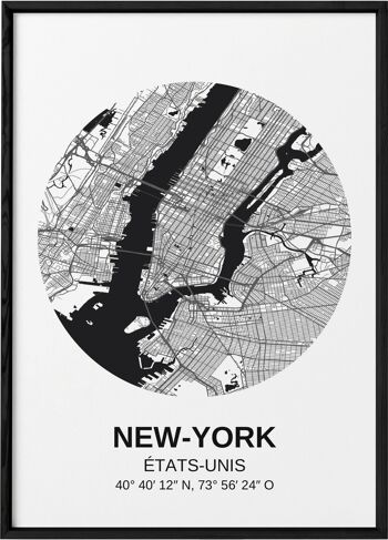 Affiche Carte New York