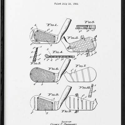 Poster di brevetto per mazze da golf