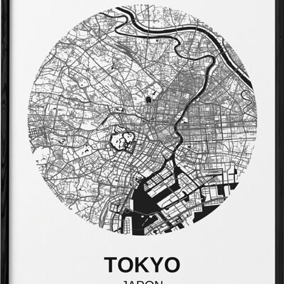Manifesto della mappa di Tokyo