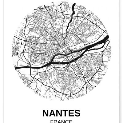 Poster Mappa della città di Nantes