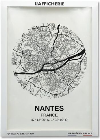 Affiche Carte de la ville de Nantes 2