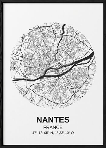 Affiche Carte de la ville de Nantes 3