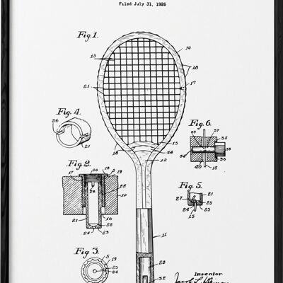 Tennis racket patent poster