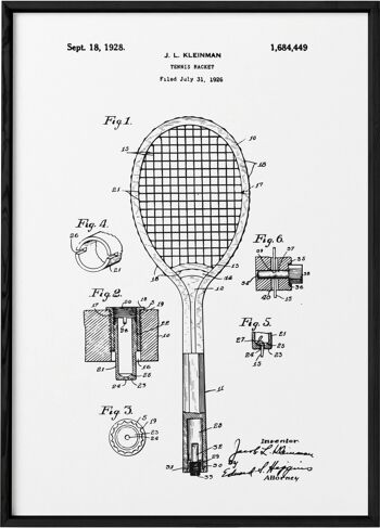 Affiche Brevet raquette tennis