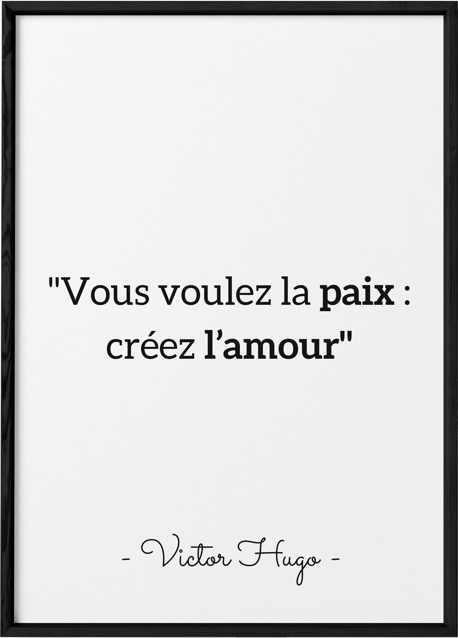 Poster Victor Hugo "Vuoi la pace..."