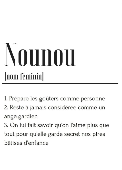 Affiche définition Nounou