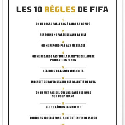 Displays the 10 FIFA rules - football - humor