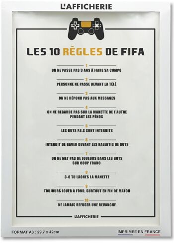 Affiche les 10 règles Fifa - football - humour 2