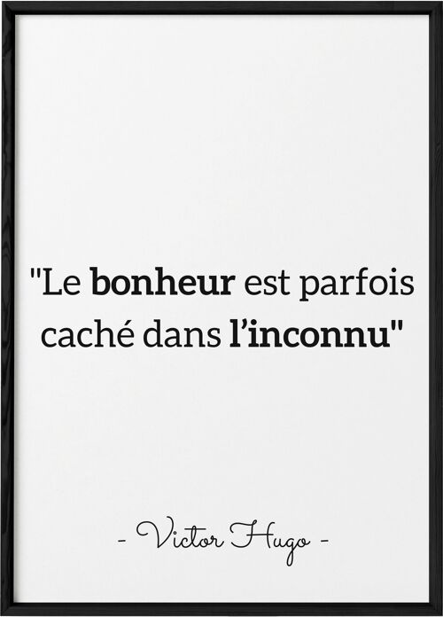 Affiche Victor Hugo "Le bonheur..."