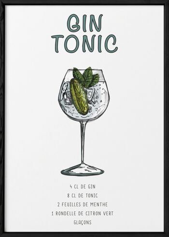 Affiche Cocktail Gin Tonic