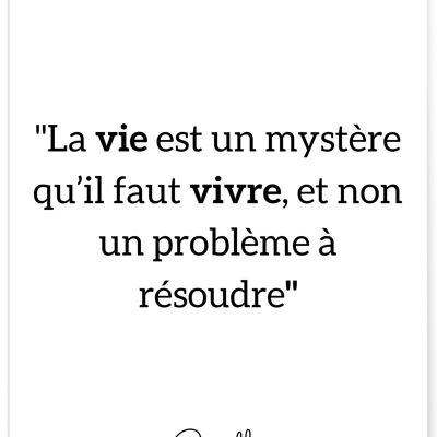 Affiche Gandhi "La vie est un mystère..."