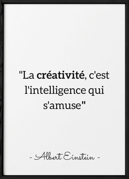 Affiche Einstein "La créativité..."