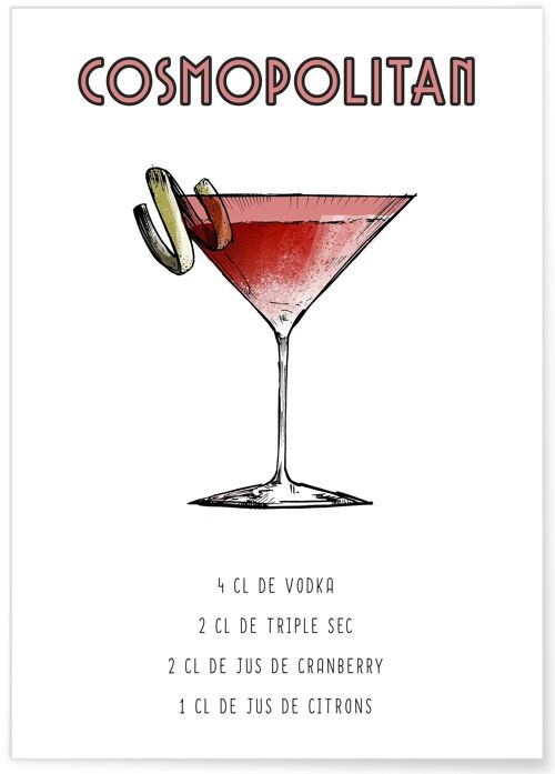 Affiche Cocktail Cosmopolitan
