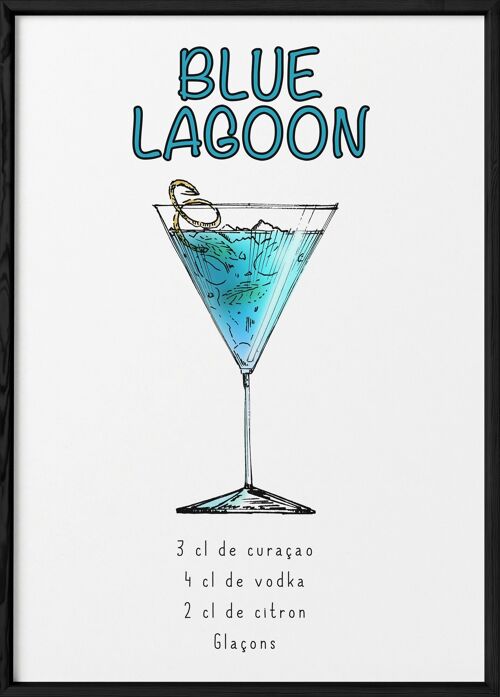 Affiche Cocktail Blue Lagoon