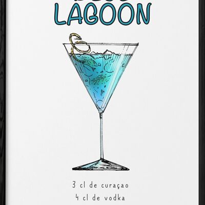 Cóctel Blue Lagoon Póster