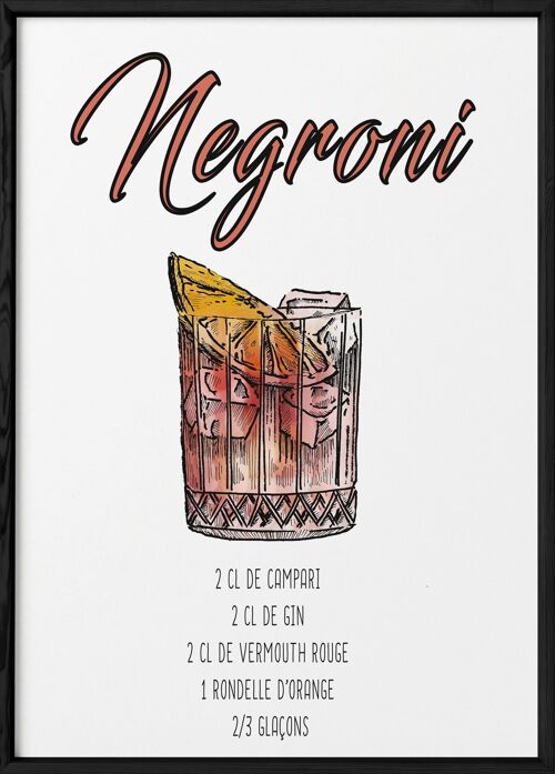 Affiche Cocktail Negroni