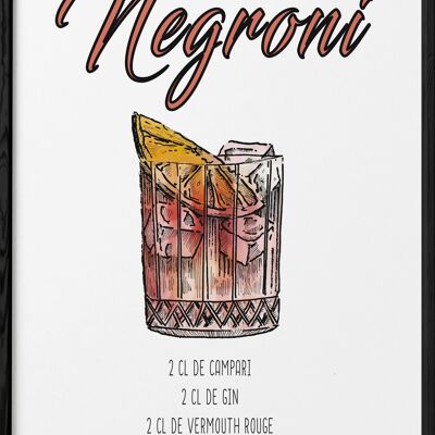 Negroni cocktail poster