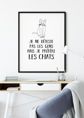 Affiche "Je préfère les chats..." - humour 4