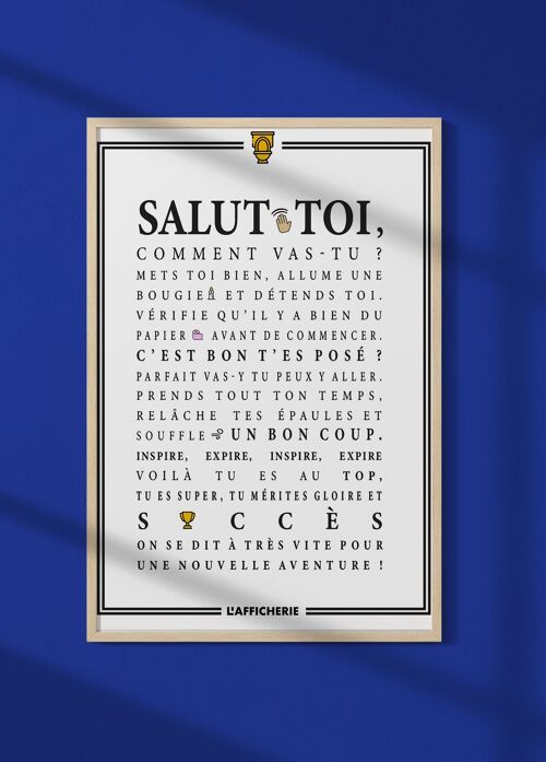 Affiche Toilettes : Salut toi - humour