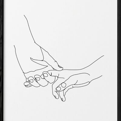 Hands Line Art Poster