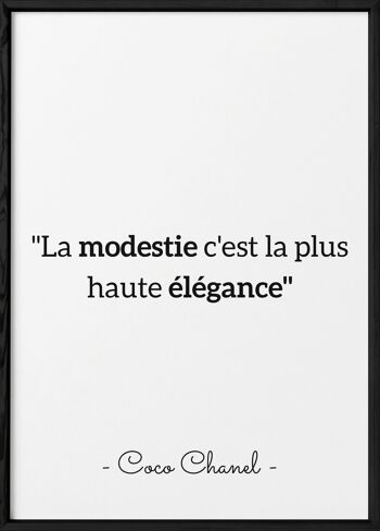 Affiche citation Coco Chanel : "La modestie..." 3