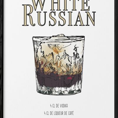 White Russian Cocktail Poster
