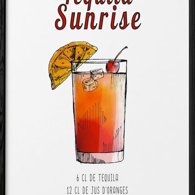 Poster di cocktail all'alba di tequila