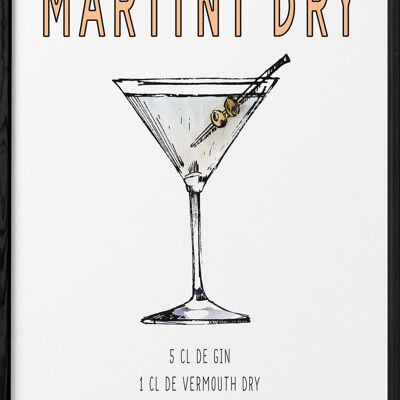 Martini Dry Cocktail Poster