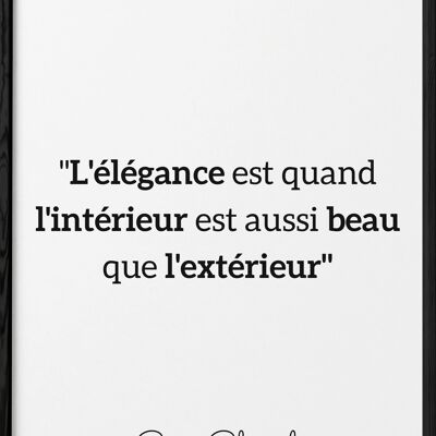 Poster Coco Chanel: "Eleganz ist, wenn..."