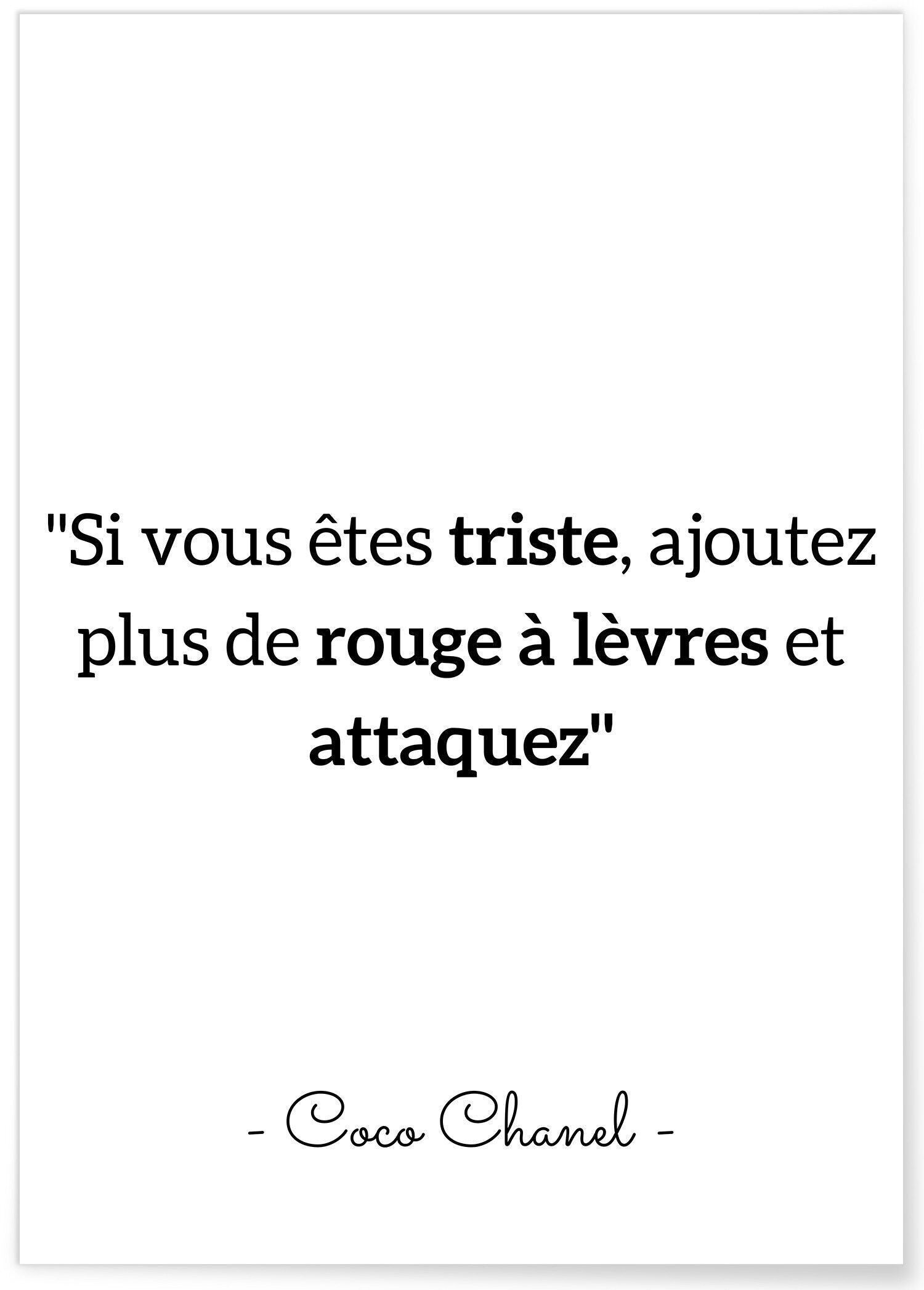 Poster di Coco Chanel: "Se sei triste..."