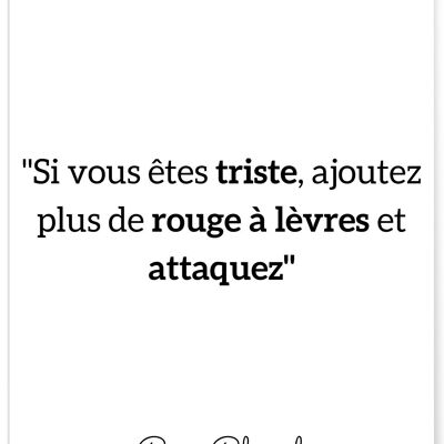 Coco Chanel-Plakat: „Wenn du traurig bist …“