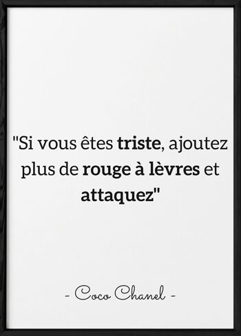 Affiche Coco Chanel : "Si vous êtes triste..." 3