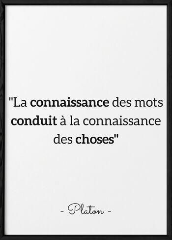 Affiche Platon : "La connaissance des mots" 3